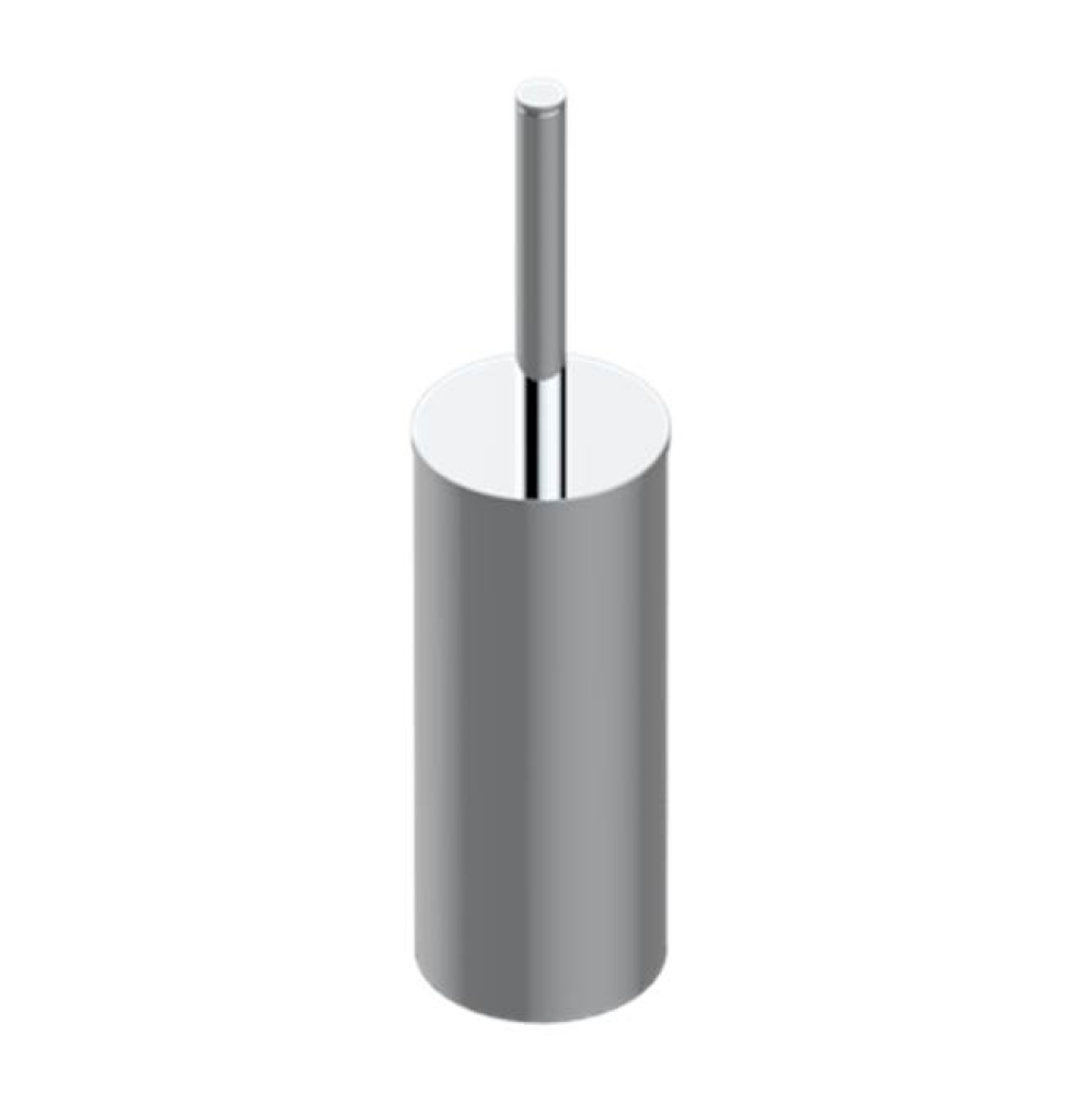 Metal toilet brush holder with brush with cover floor mounted