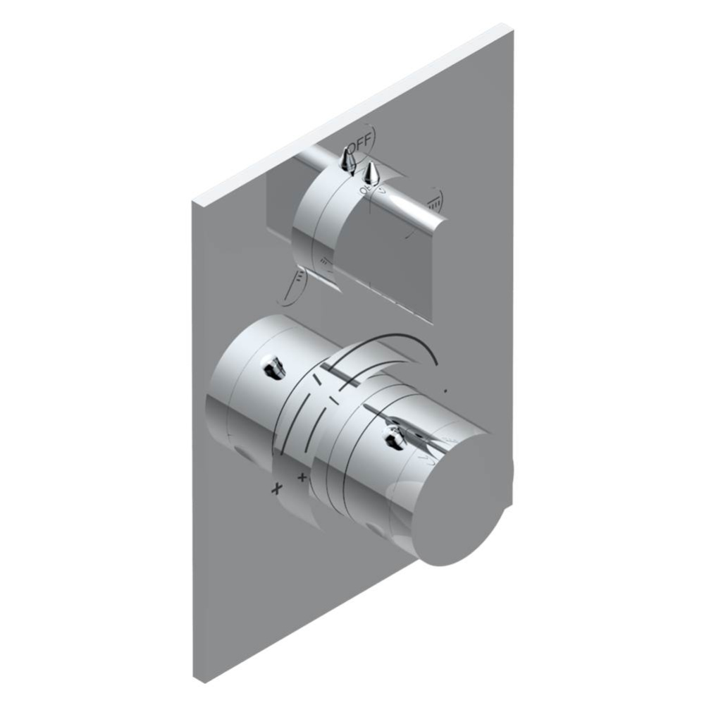 Trim for THG thermostat with 2-way diverter, rough part supplied with fixing box ref. 5 500AE/US