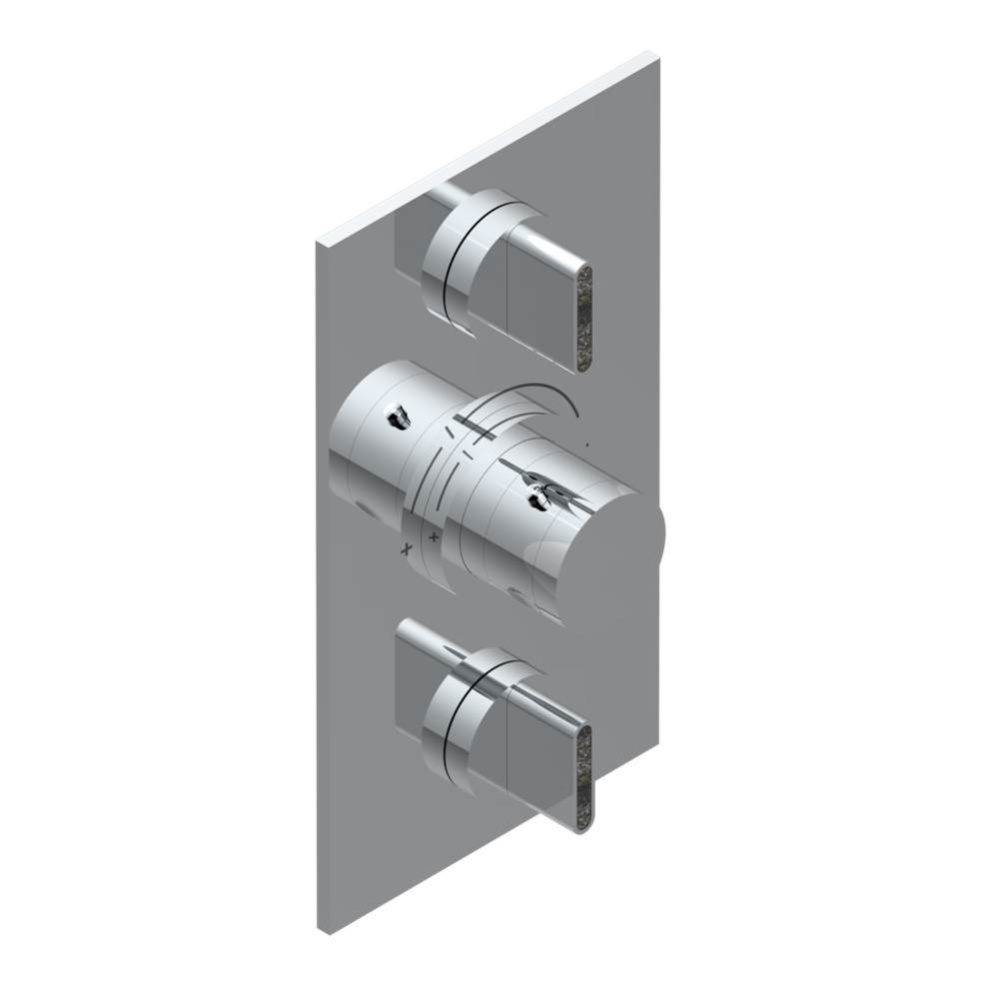 Trim for THG thermostat 2 volume controls, rough part supplied with fixing box ref. 5 400AE/US