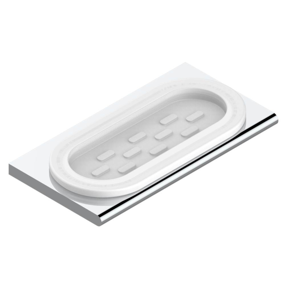 Glass soap dish, wall mounted