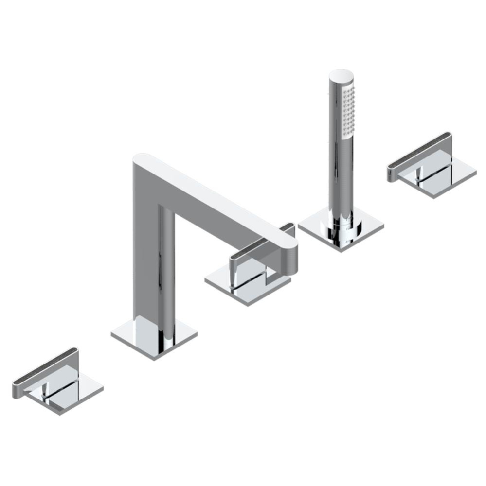 Roman tub set with 2 x 3/4'' valves and rim mounted ceramic mixer with progressive cartr