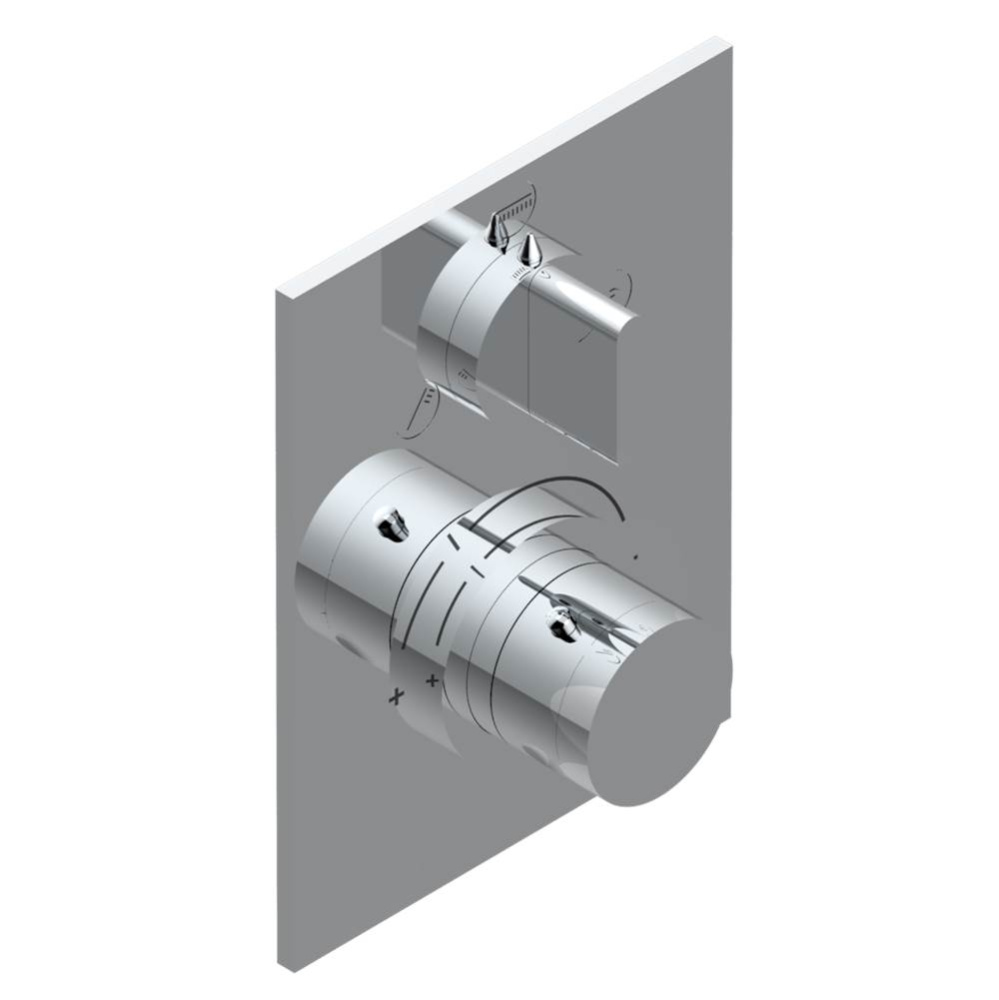Trim for THG thermostat with stop valve and 3-way diverter, rough part supplied with fixing box re