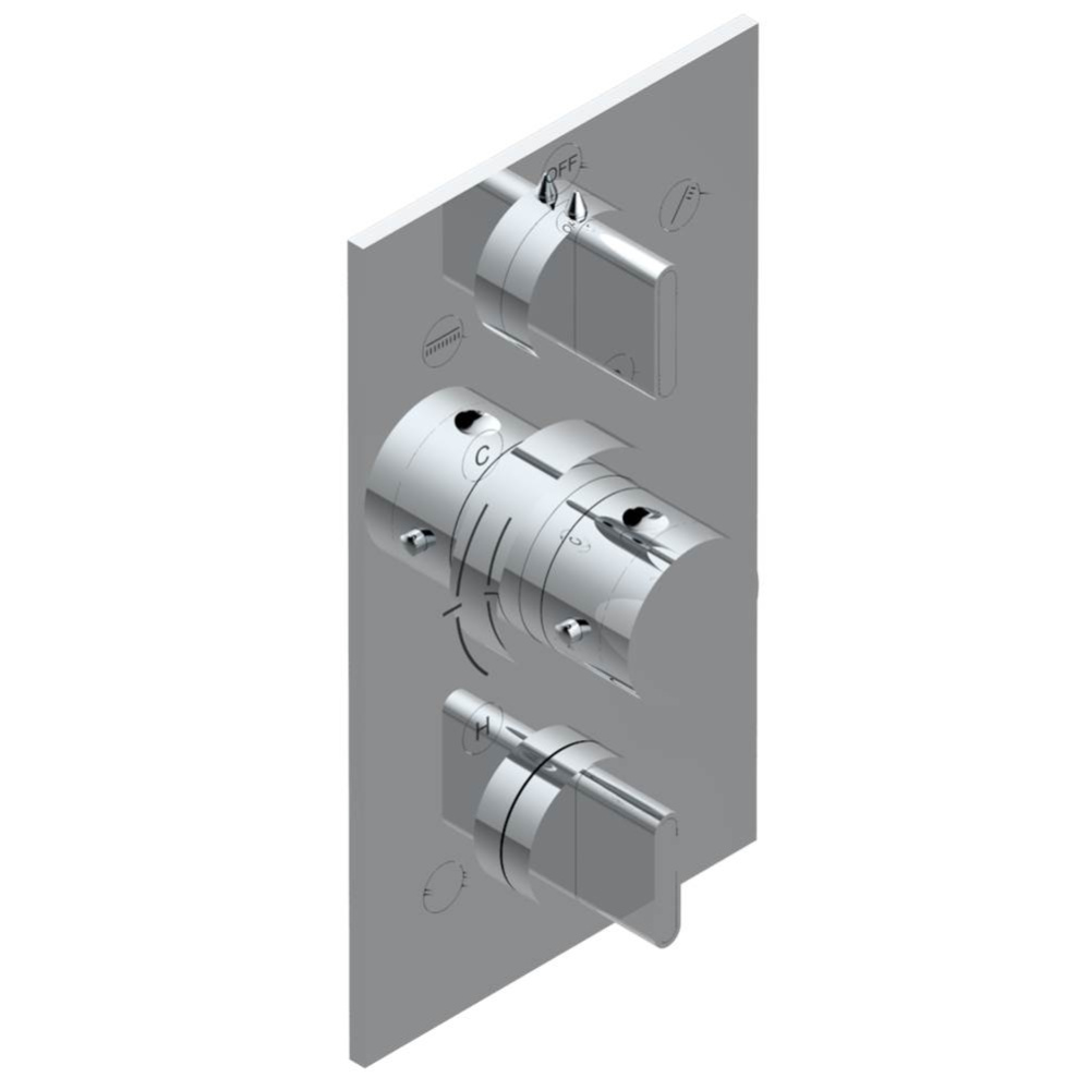 Trim for THG thermostat 3 functions , with one off function and 2 outlets - rough part supplied wi