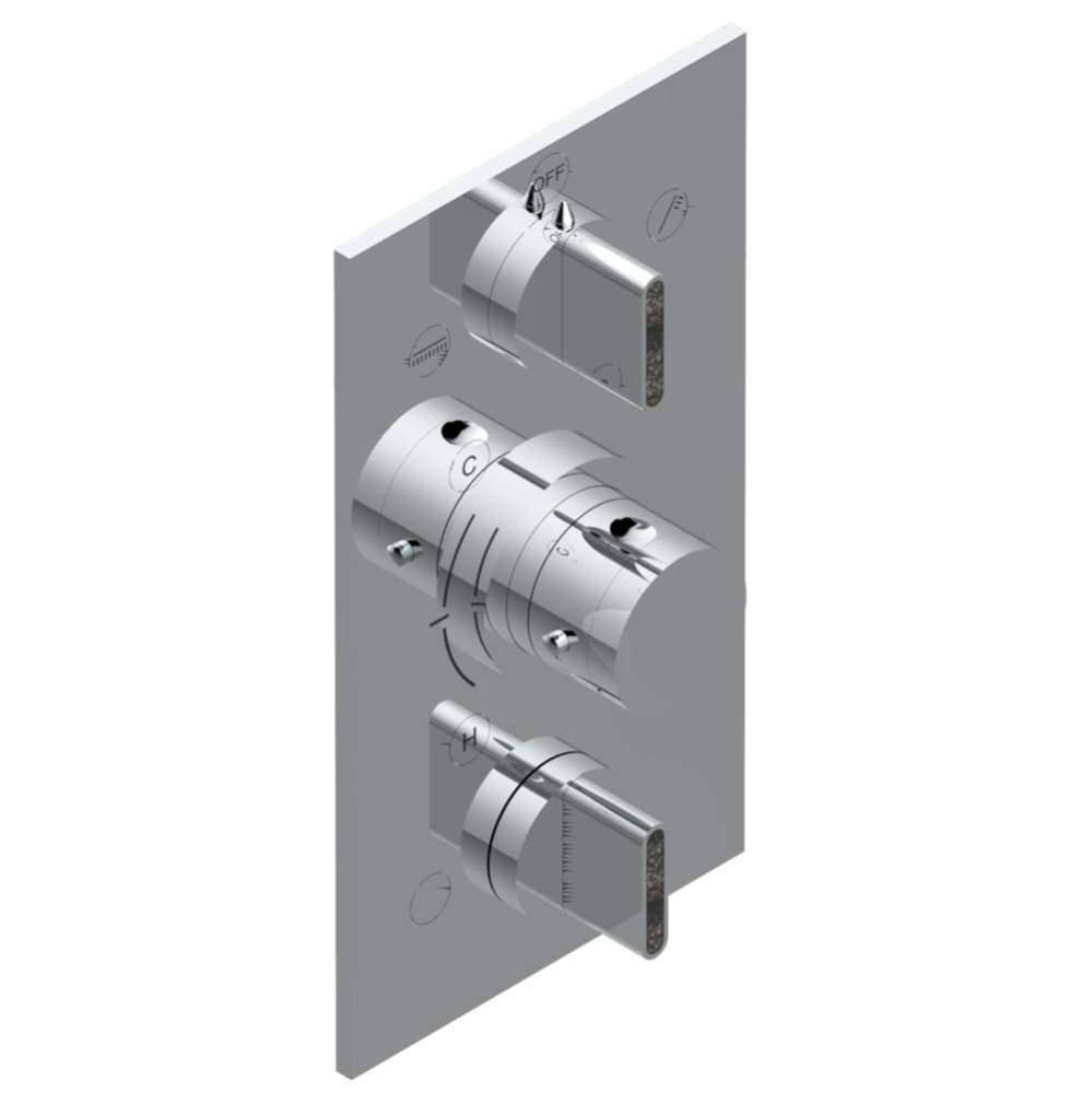 Trim for THG thermostat 3 functions , with one off function and 2 outlets - rough part supplied wi