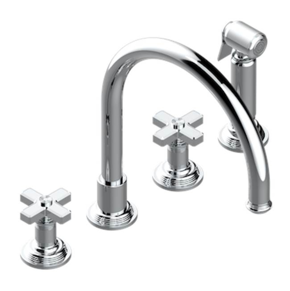 Three Hole Kitchen Faucet With Side Spray