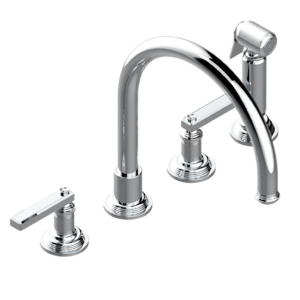 Three Hole Kitchen Faucet With Side Spray