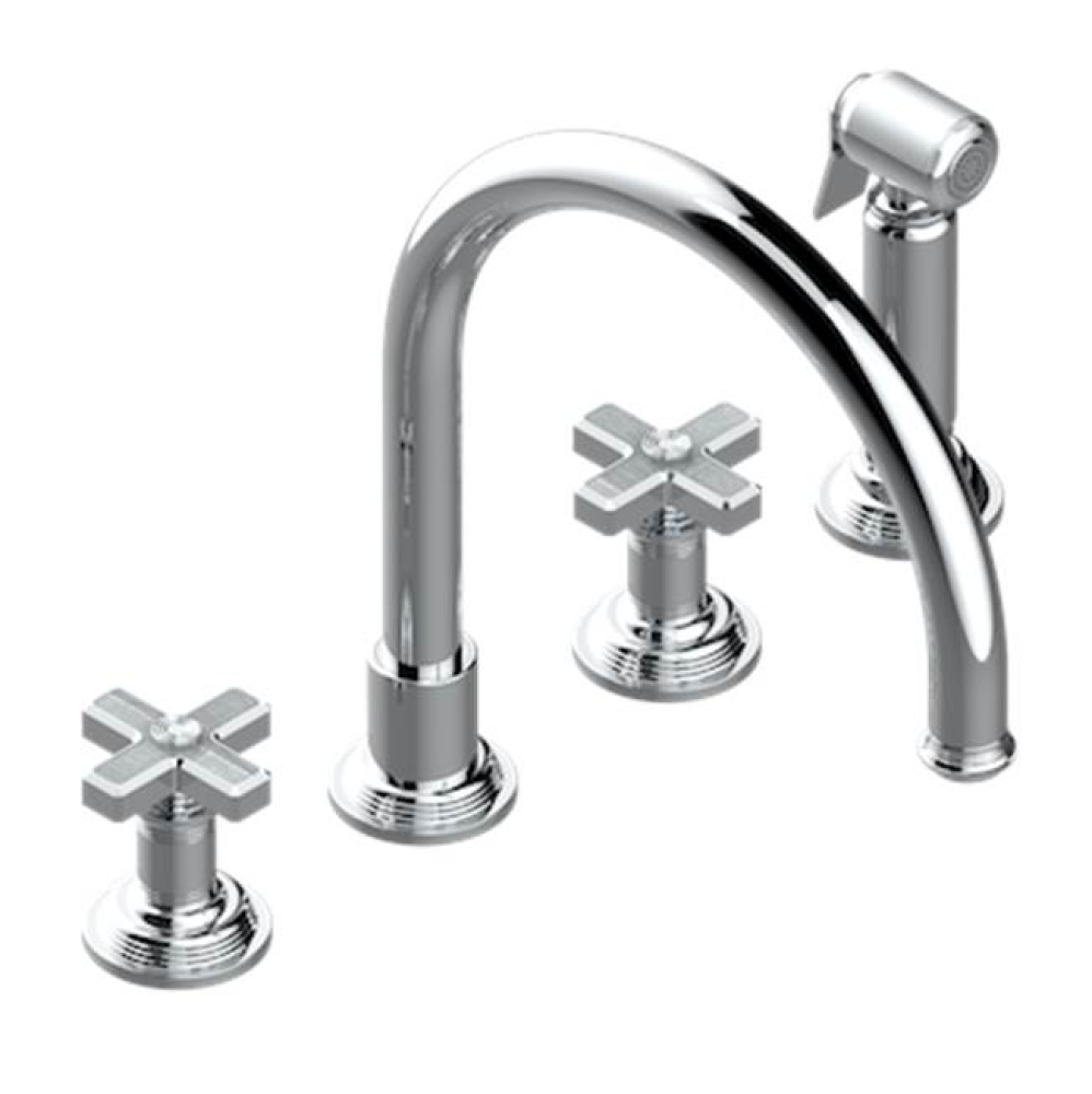 Three Hole Kitchen Faucet With Side Spray