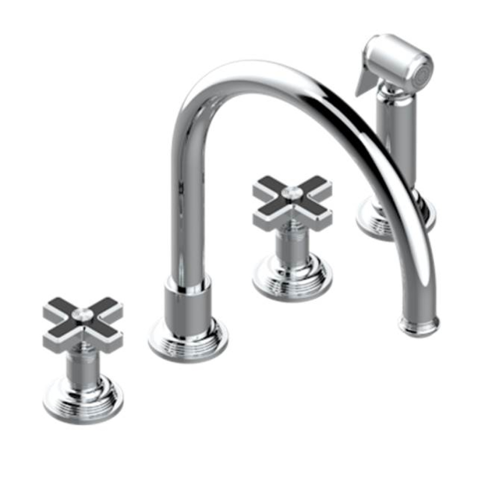 Three Hole Kitchen Faucet With Side Spray