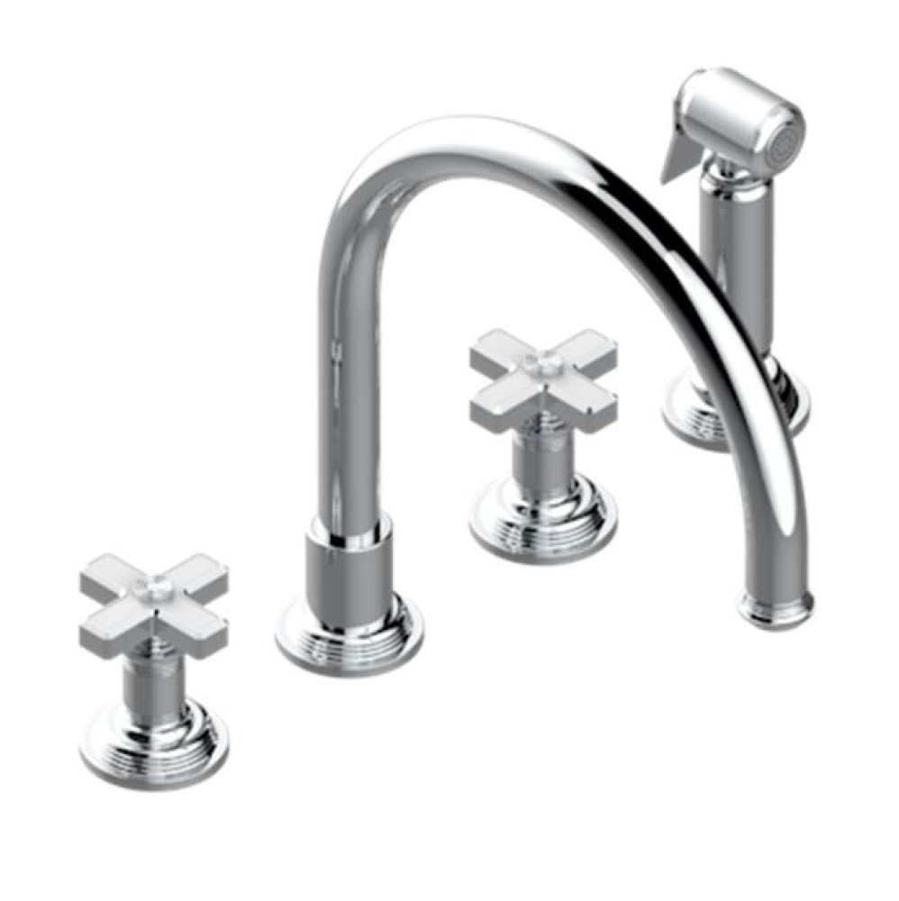Three Hole Kitchen Faucet With Side Spray