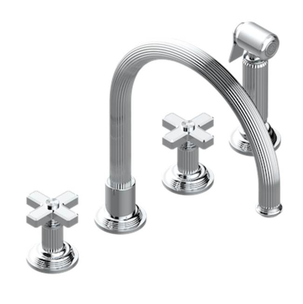 Three Hole Kitchen Faucet With Side Spray