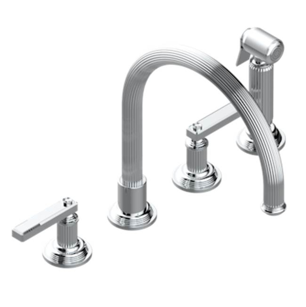 Three Hole Kitchen Faucet With Side Spray