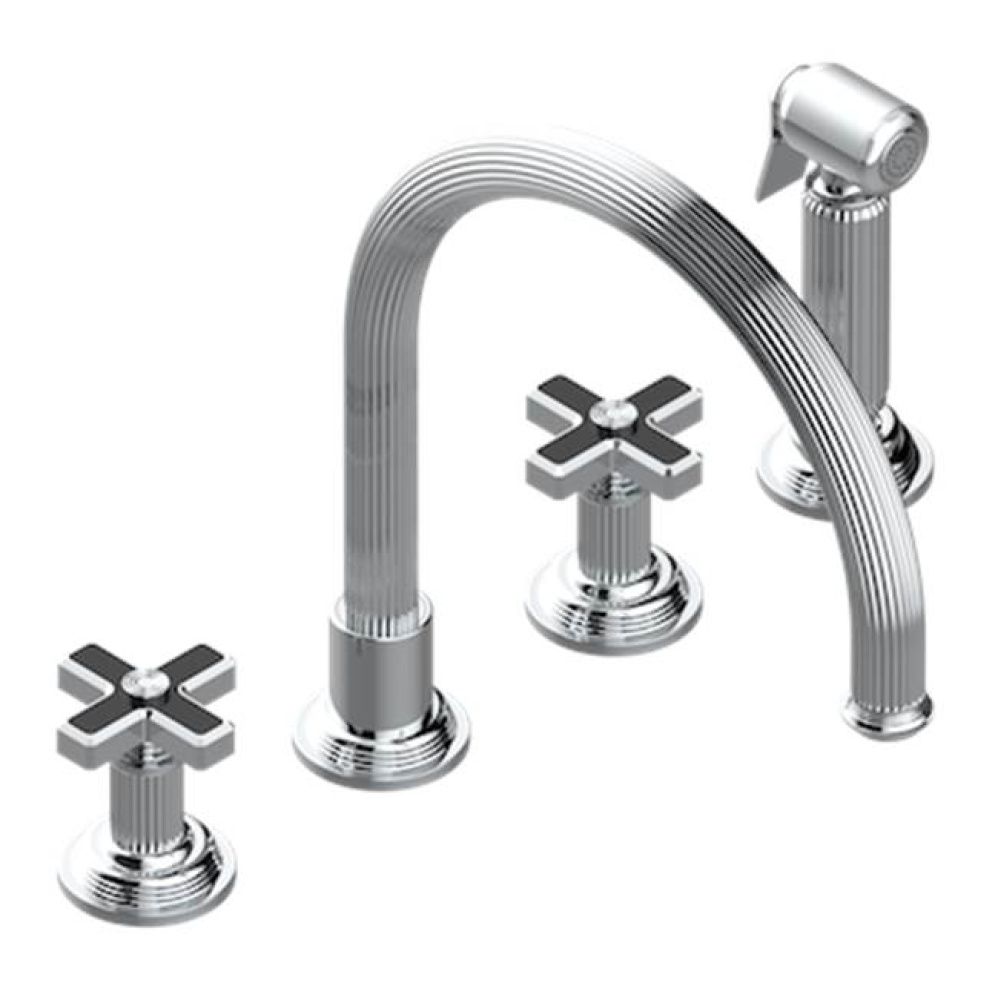 Three Hole Kitchen Faucet With Side Spray