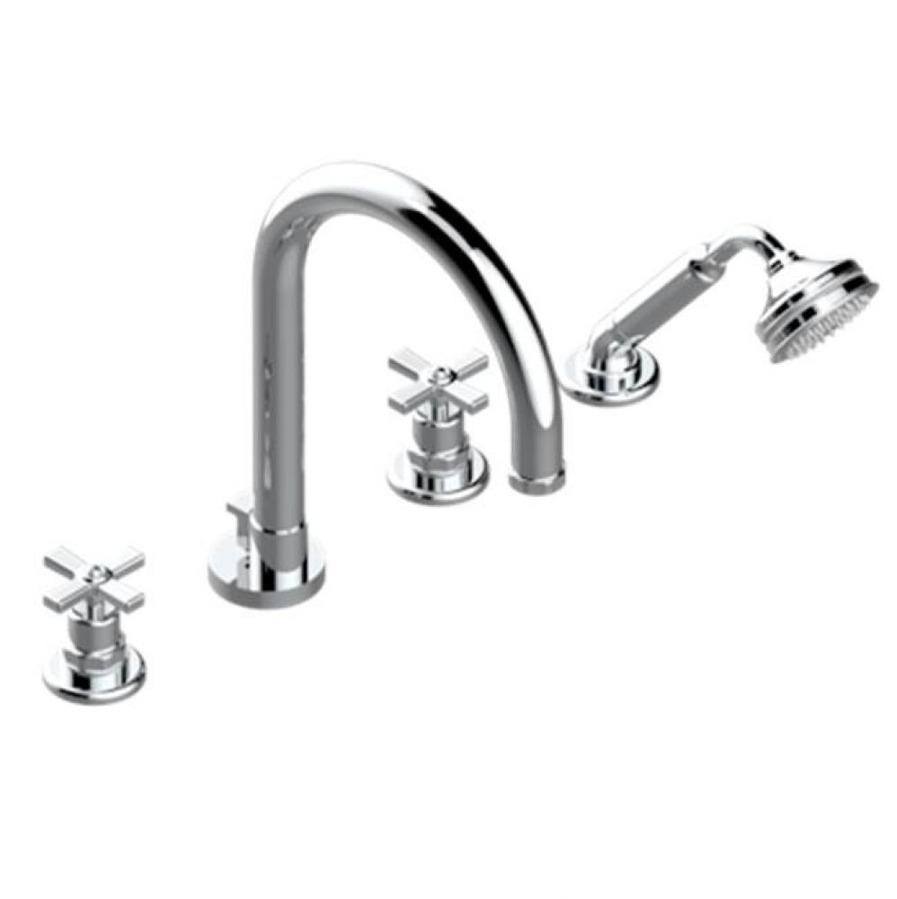 Roman Tub Set With Diverter Spout And Handshower, 3/4'' Valves