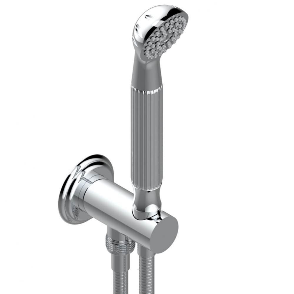 Wall mounted handshower with integrated fixed hook