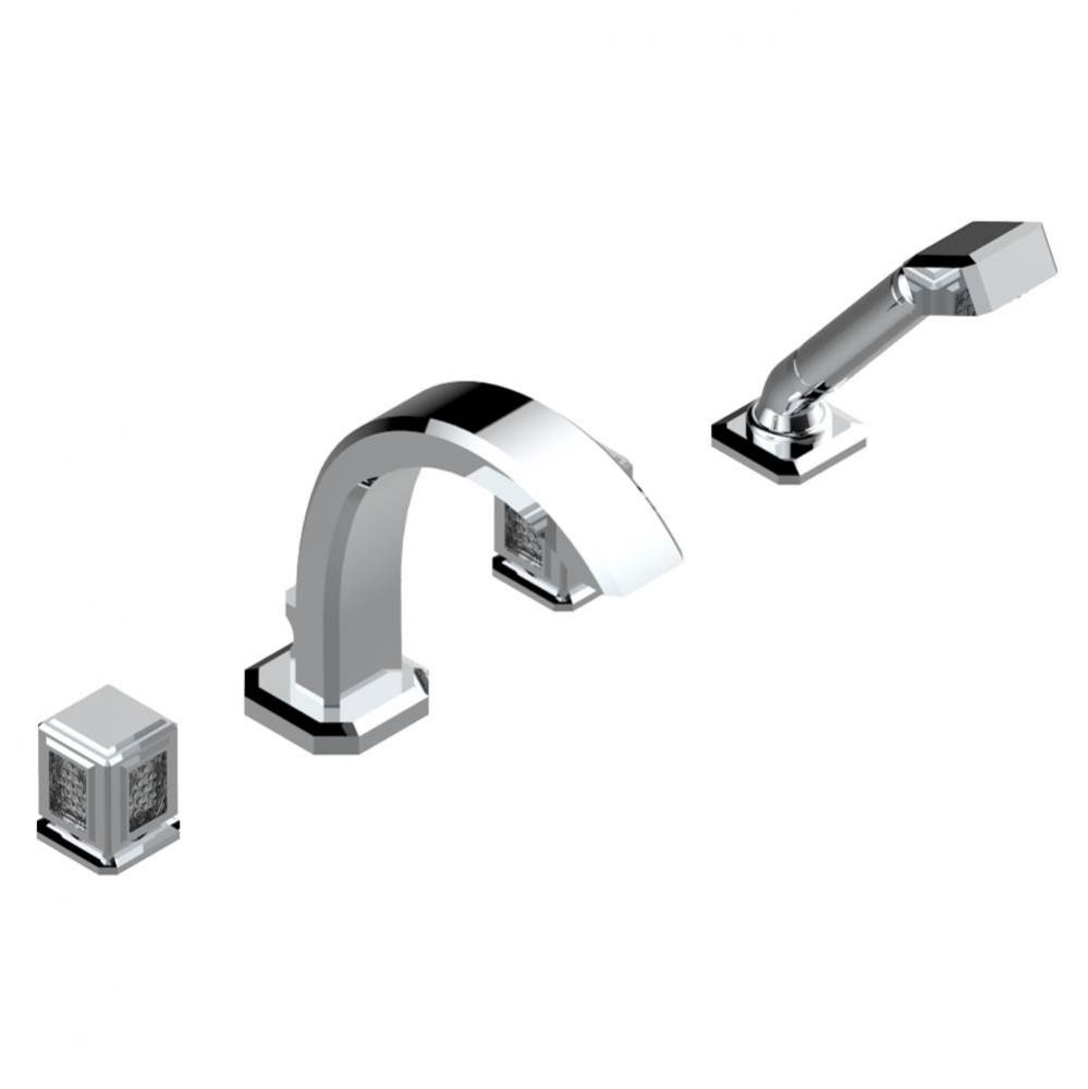 Roman tub set with divertor spout and handshower, 3/4'' valves
