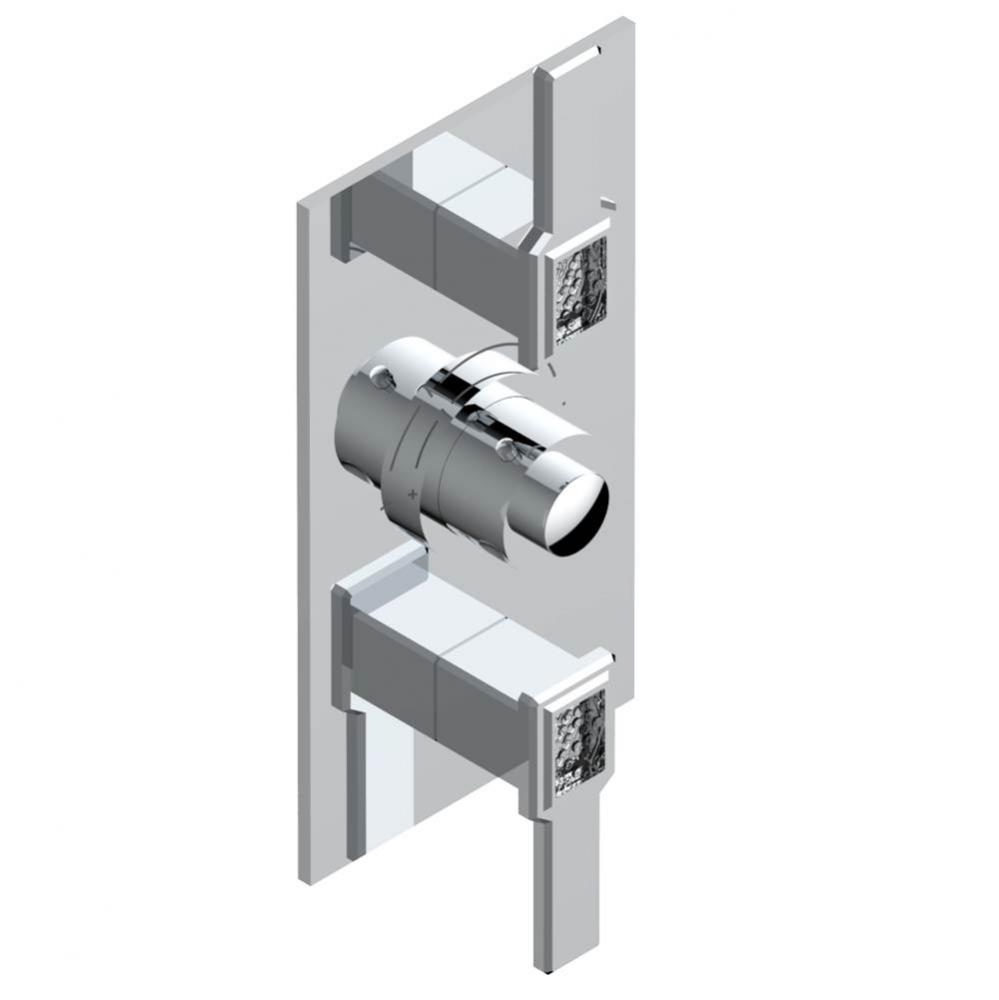 Trim for THG thermostatic valve 2 volume controls, rough part supplied with fixing box ref. 5 400A