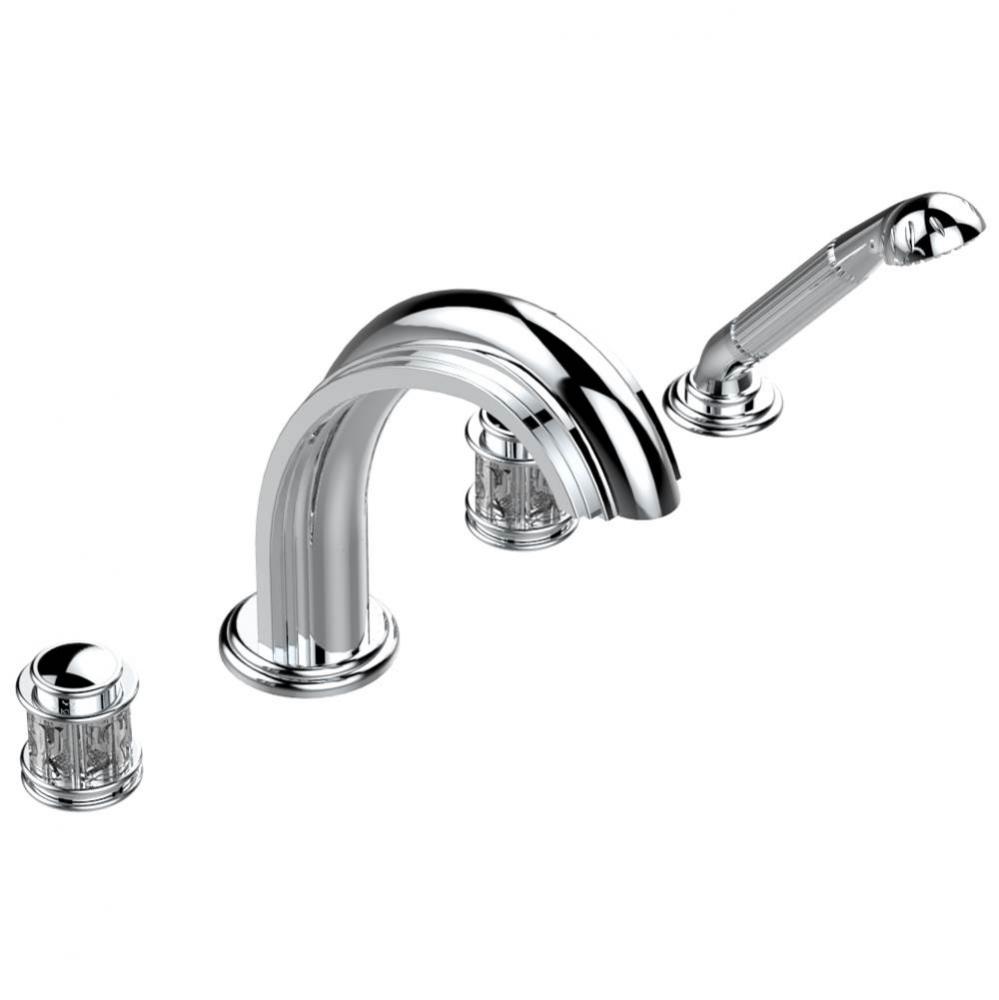 Roman tub set with divertor spout and handshower, 3/4'' valves