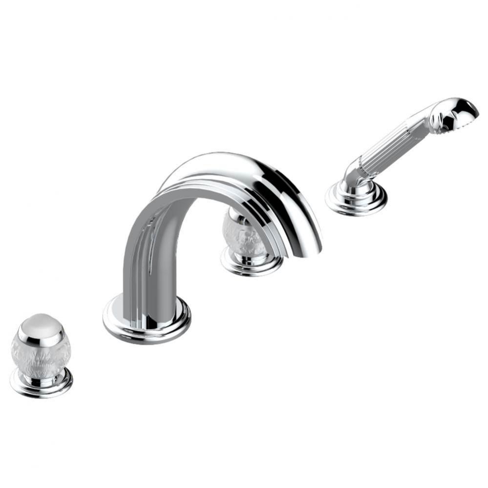 Roman tub set with divertor spout and handshower, 3/4'' valves