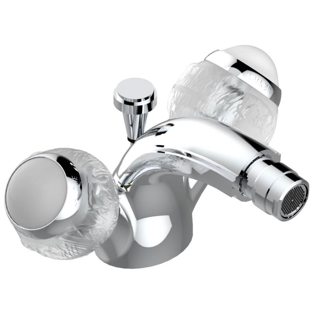 Single hole bidet faucet with drain