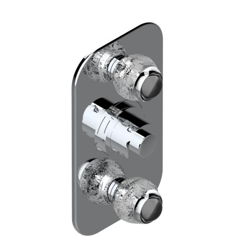 Trim for THG thermostatic valve 2 volume controls, rough part supplied with fixing box ref. 5 400A