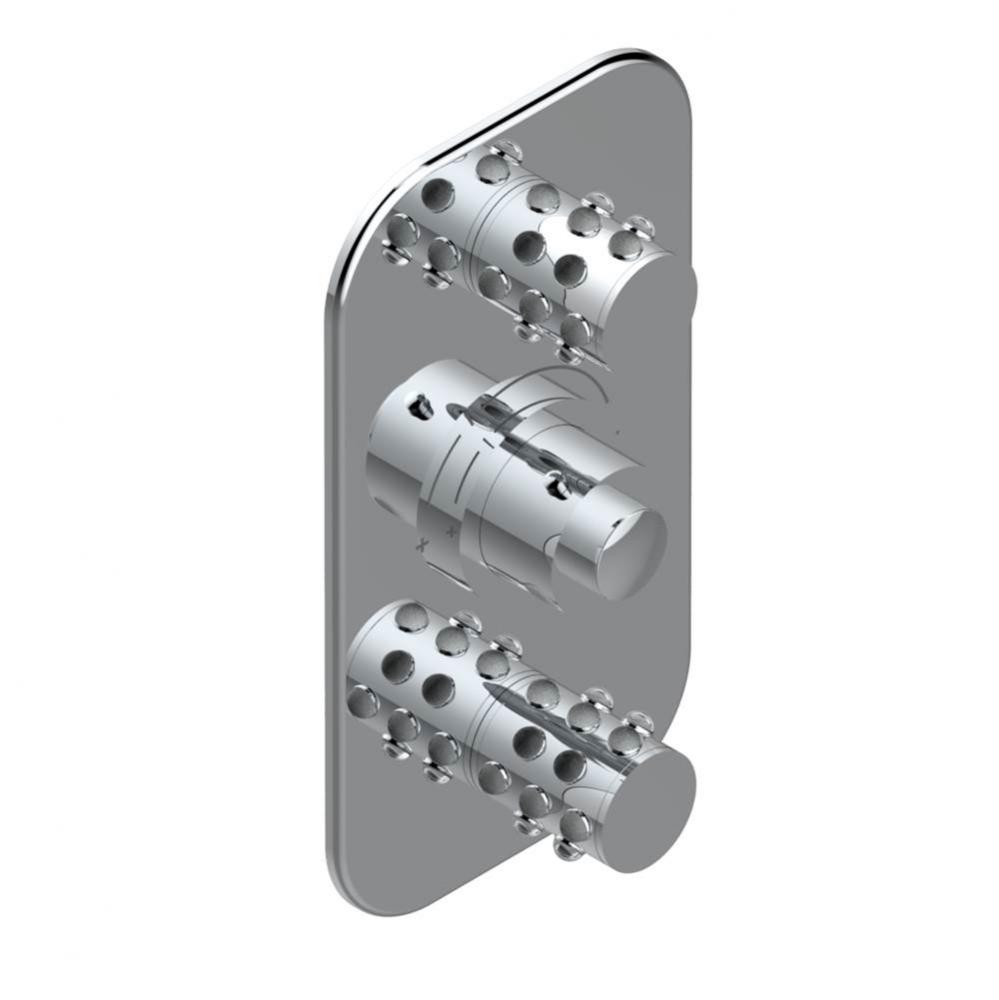 Trim for THG thermostatic valve 2 volume controls, rough part supplied with fixing box ref. 5 400A