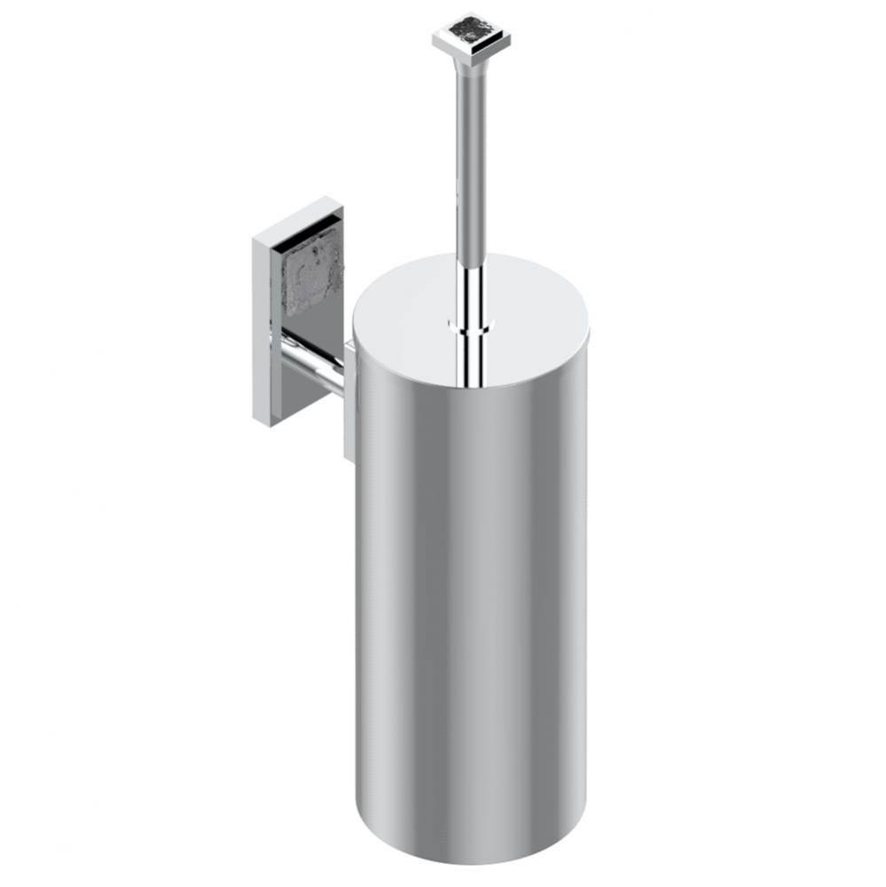 Metal toilet brush holder with brush with cover wall mounted