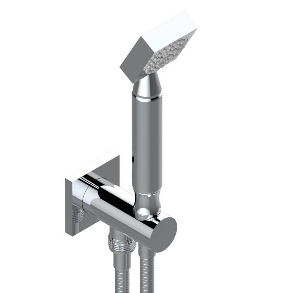 Wall mounted handshower with integrated fixed hook