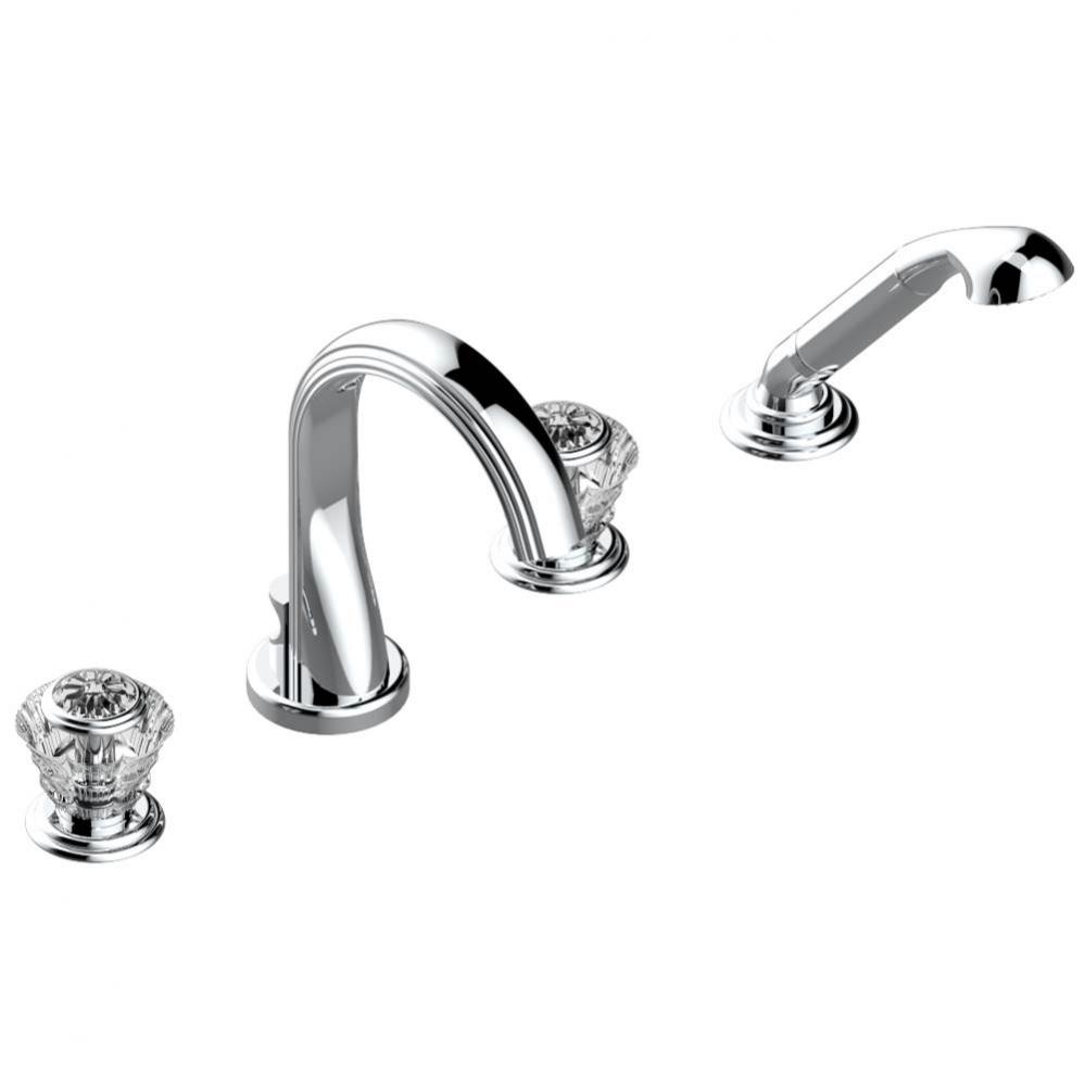Roman tub set with divertor spout and handshower, 3/4'' valves