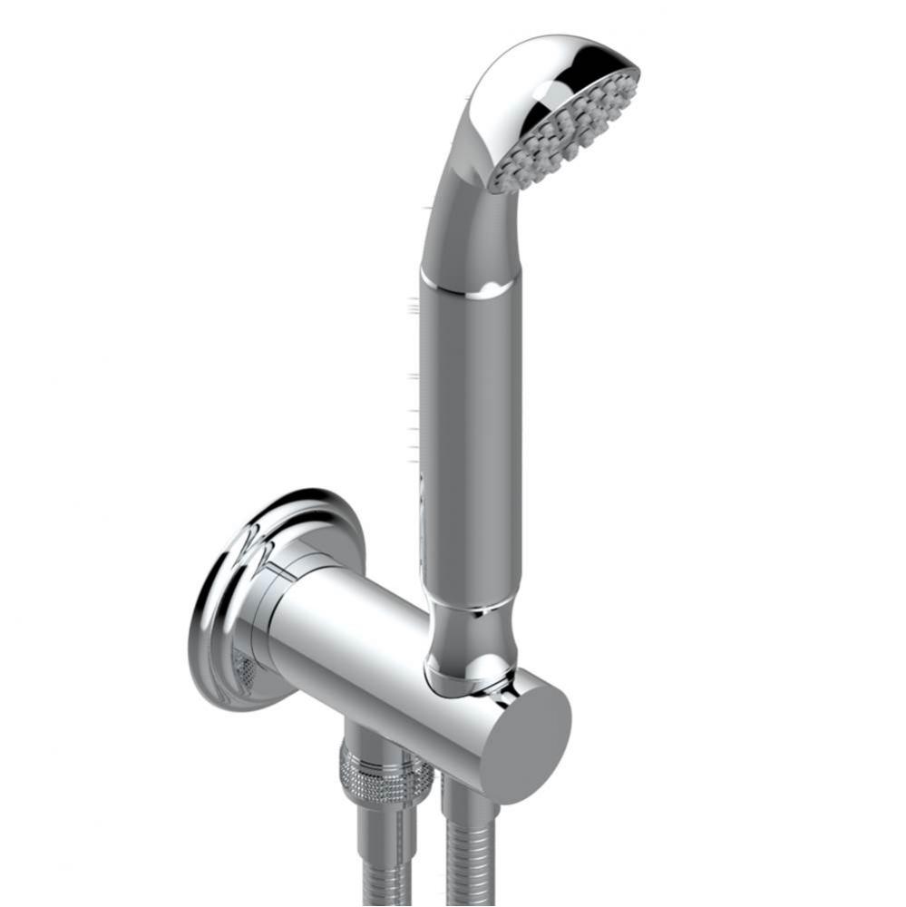 Wall mounted handshower with integrated fixed hook