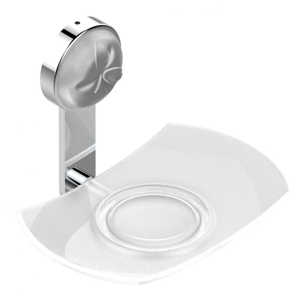 Glass soap dish, wall mounted