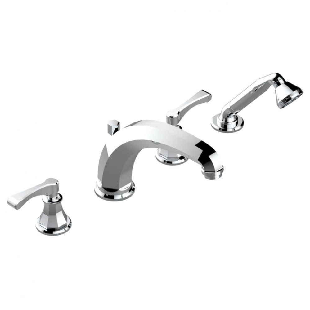 Roman tub set with high divertor spout and handshower, 3/4'' valves