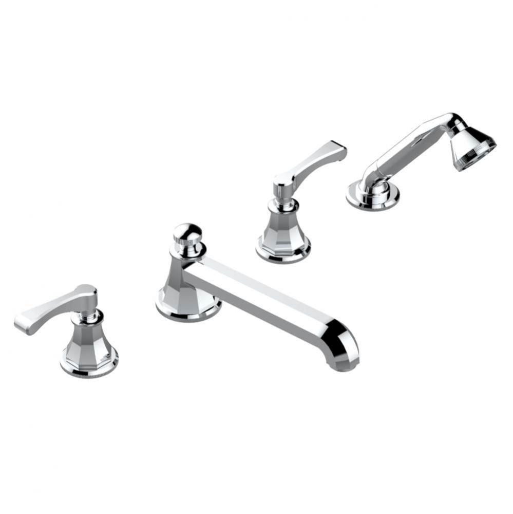 Roman tub set with divertor spout and handshower, 3/4'' valves
