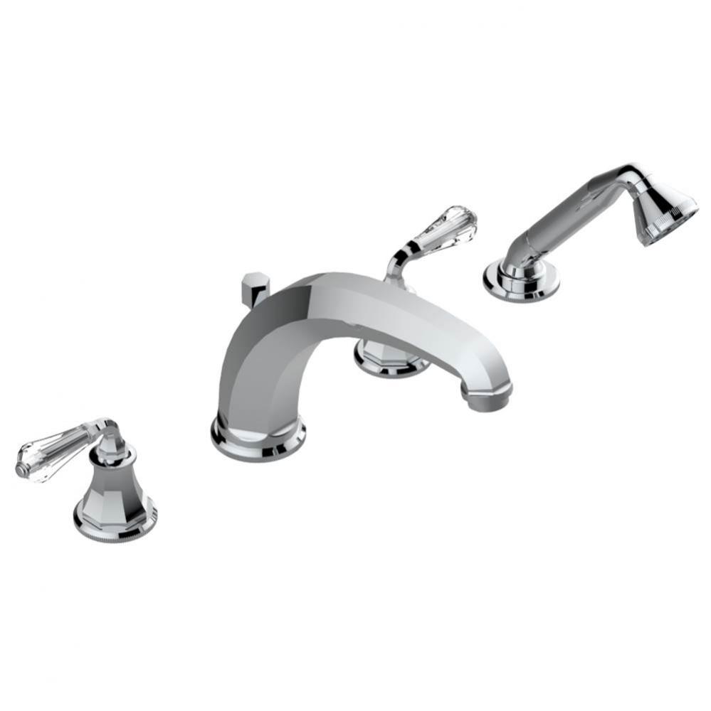 Roman tub set with high divertor spout and handshower, 3/4'' valves