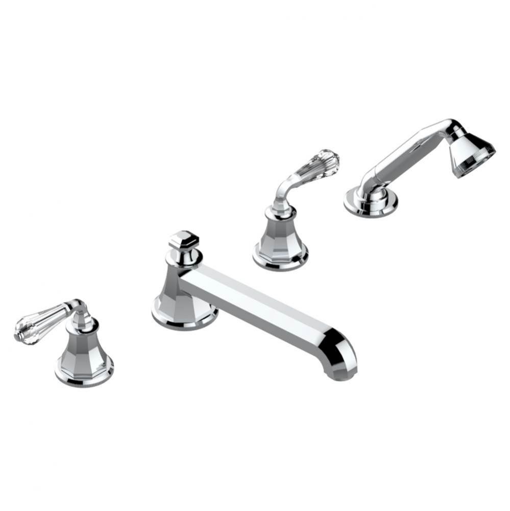 Roman tub set with divertor spout and handshower, 3/4'' valves