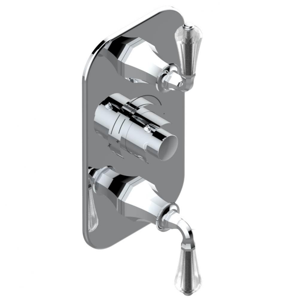 Trim for THG thermostatic valve 2 volume controls, rough part supplied with fixing box ref. 5 400A