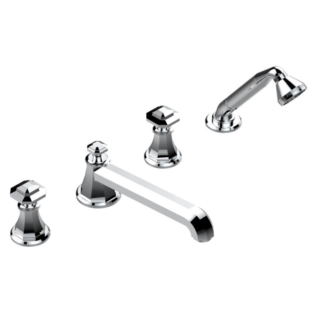 Roman tub set with divertor spout and handshower, 3/4'' valves