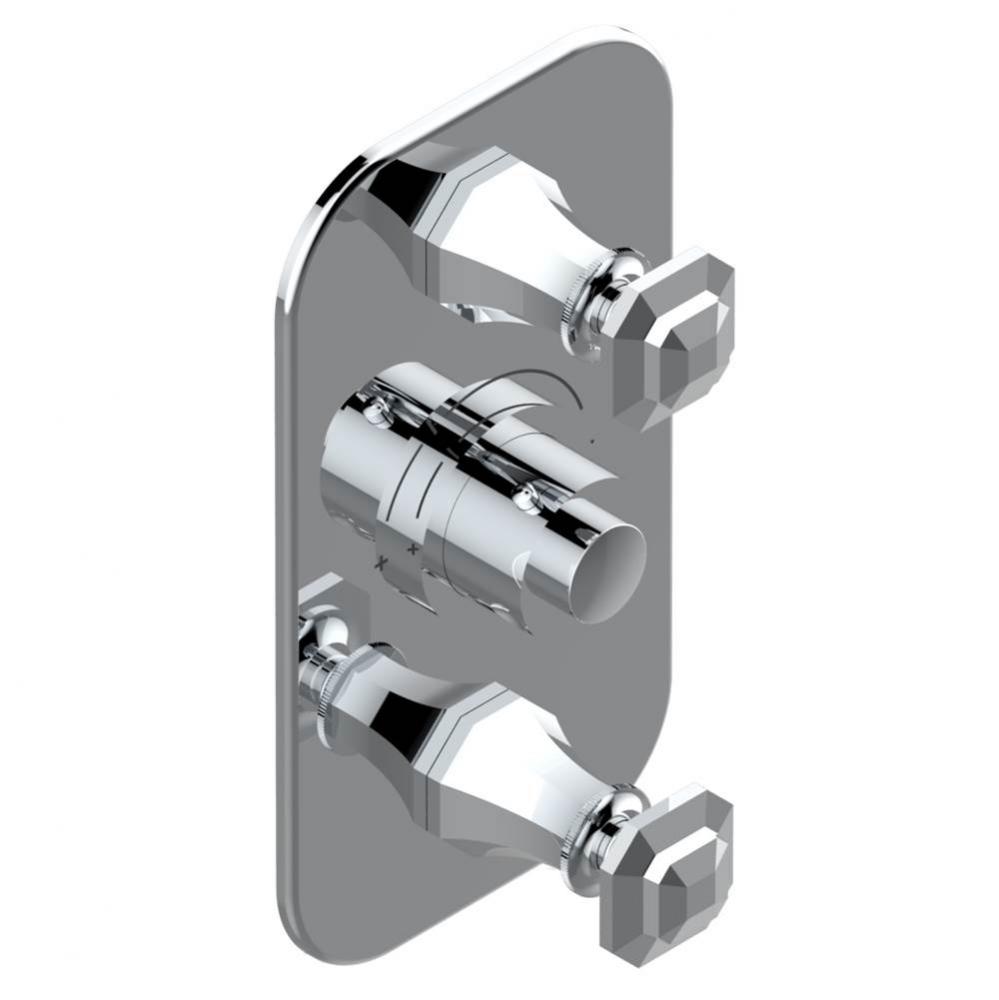 Trim for THG thermostatic valve 2 volume controls, rough part supplied with fixing box ref. 5 400A