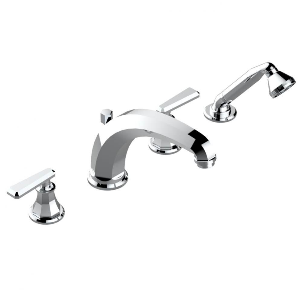 Roman tub set with high divertor spout and handshower, 3/4'' valves