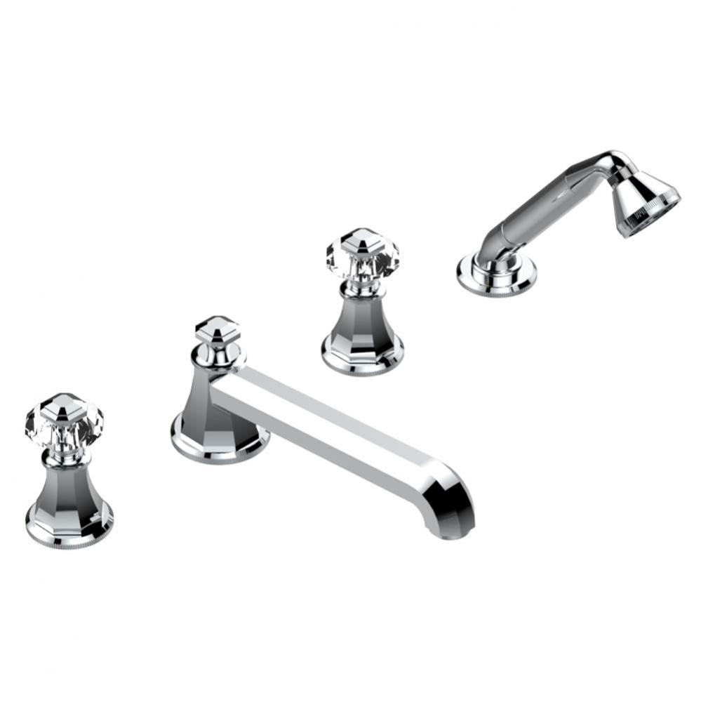 Roman tub set with divertor spout and handshower, 3/4'' valves