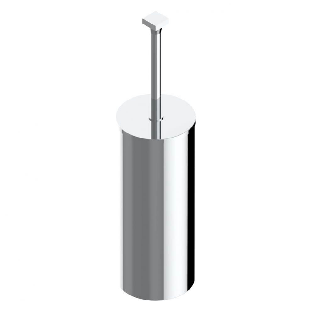 Metal toilet brush holder with brush with cover floor mounted