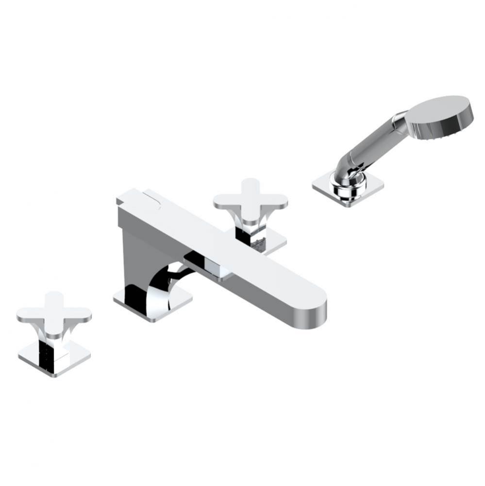 Roman tub set with divertor spout and handshower, 3/4'' valves