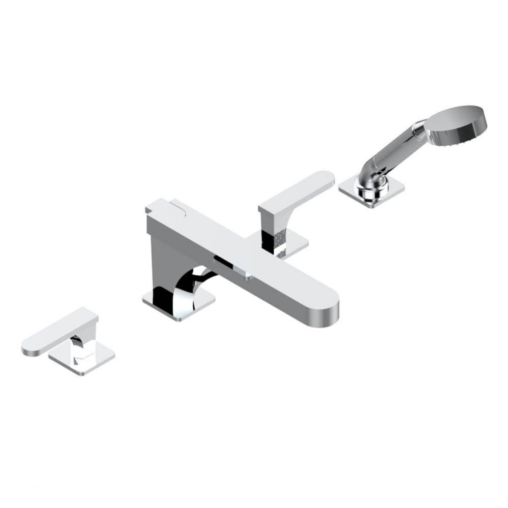 Roman tub set with divertor spout and handshower, 3/4'' valves