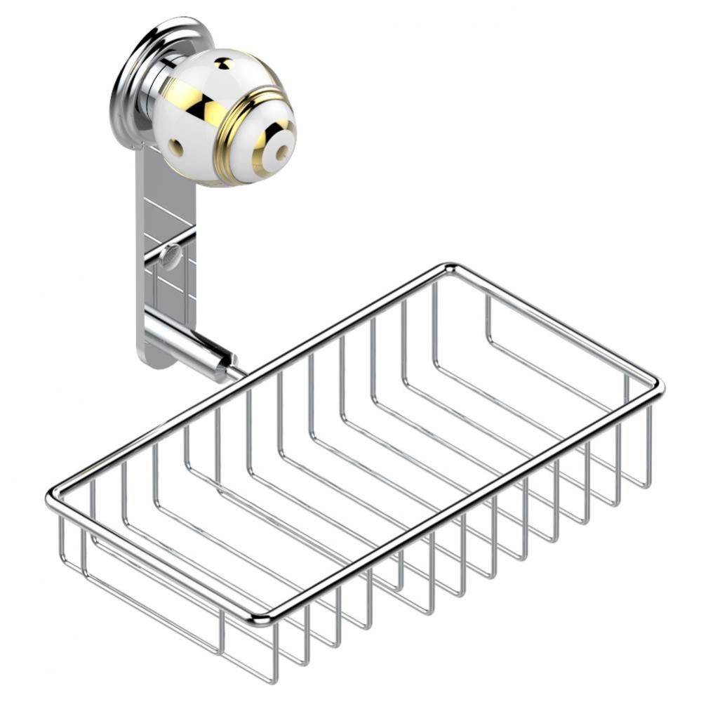 Soap and sponge holder, wall mounted