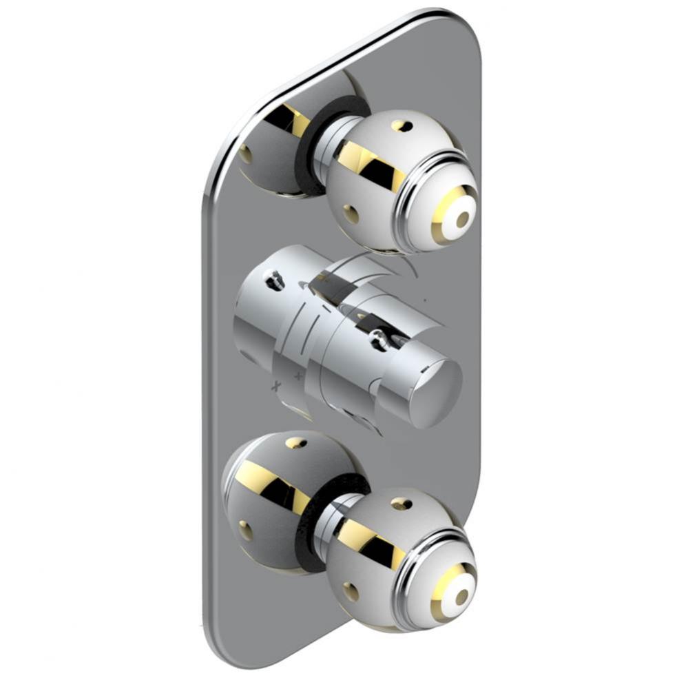 Trim for THG thermostatic valve 2 volume controls, rough part supplied with fixing box ref. 5 400A