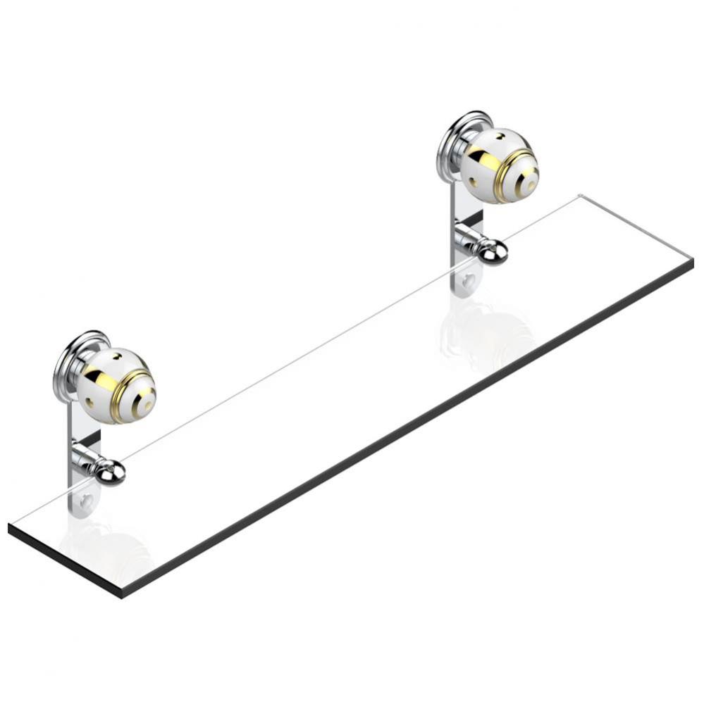 Glass shelf with brackets