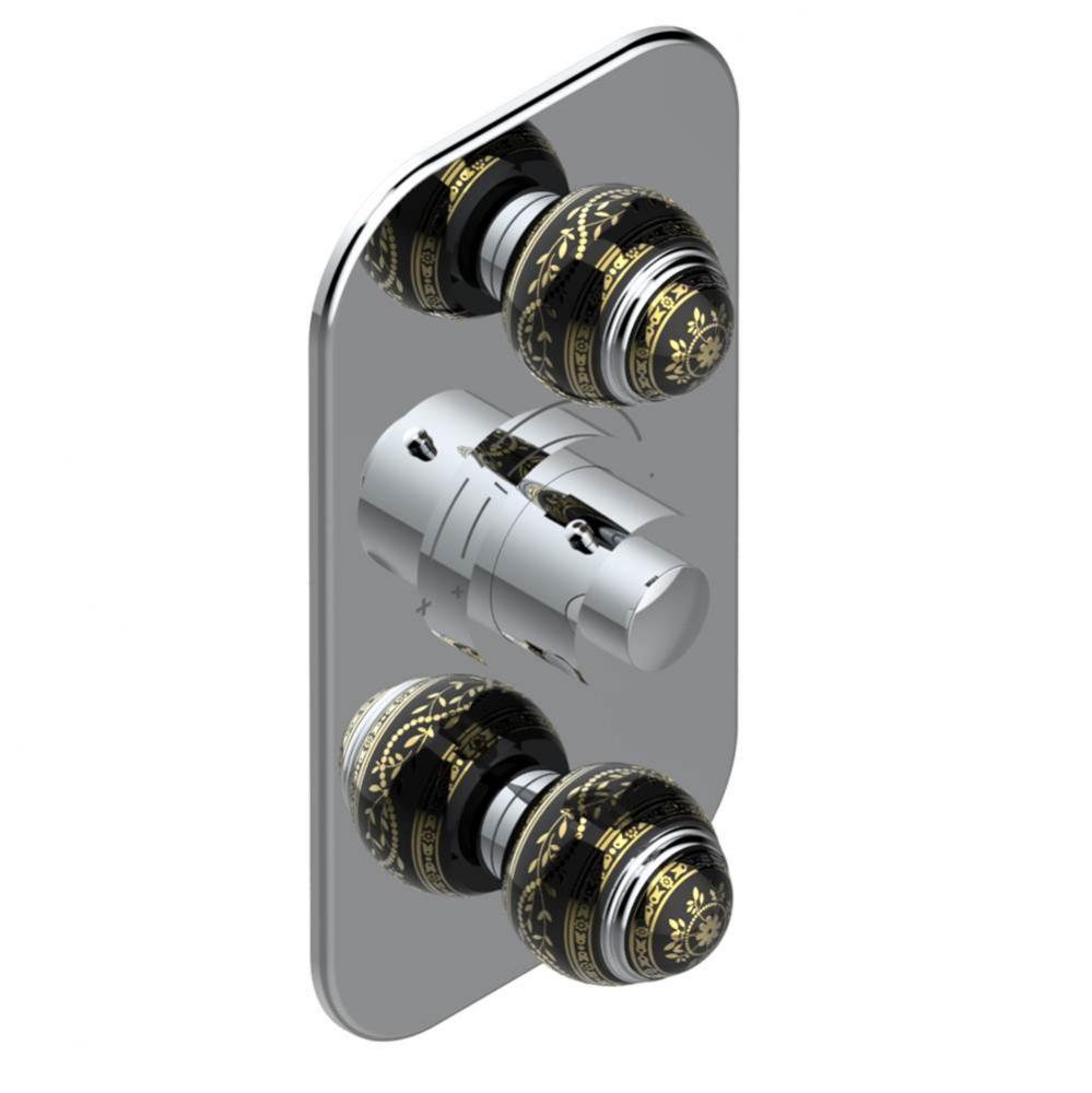 Trim for THG thermostatic valve 2 volume controls, rough part supplied with fixing box ref. 5 400A