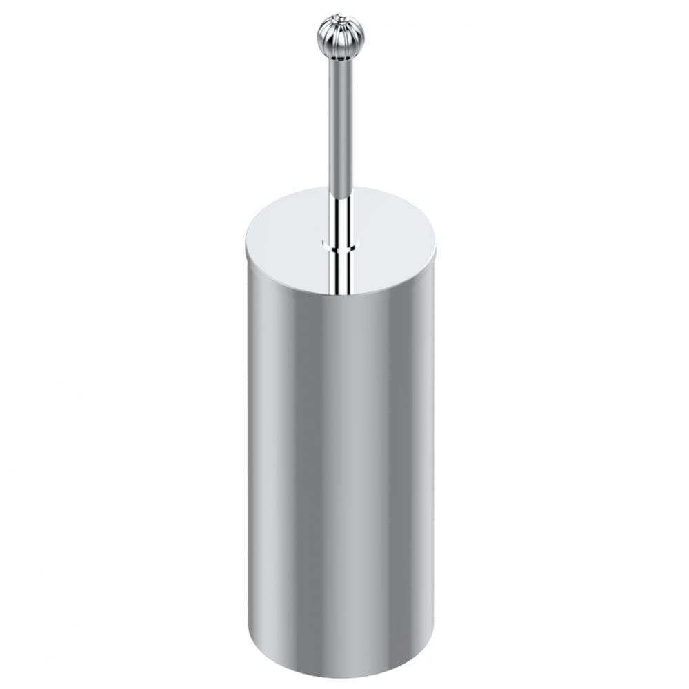 Metal toilet brush holder with brush with cover floor mounted