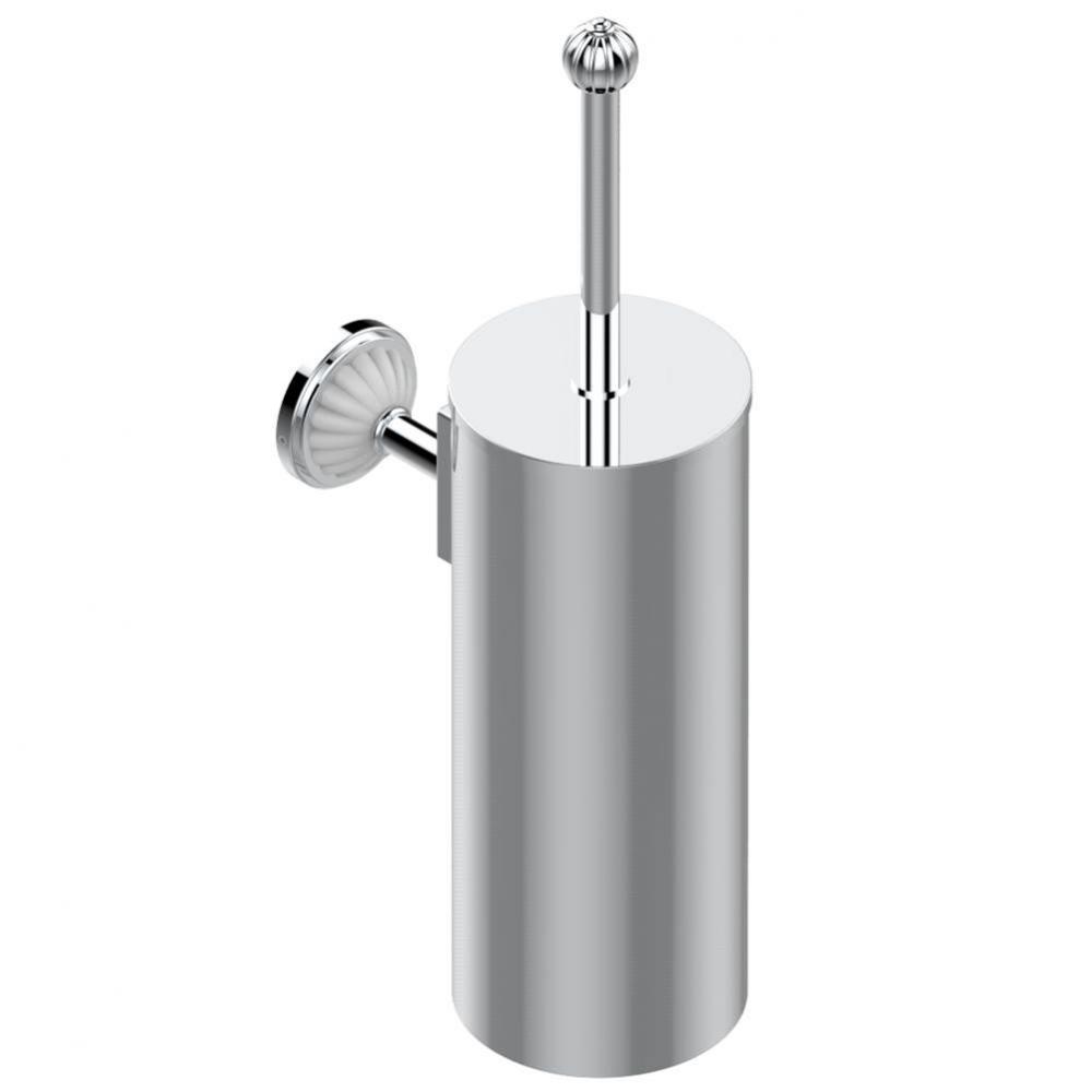 Metal toilet brush holder with brush with cover wall mounted