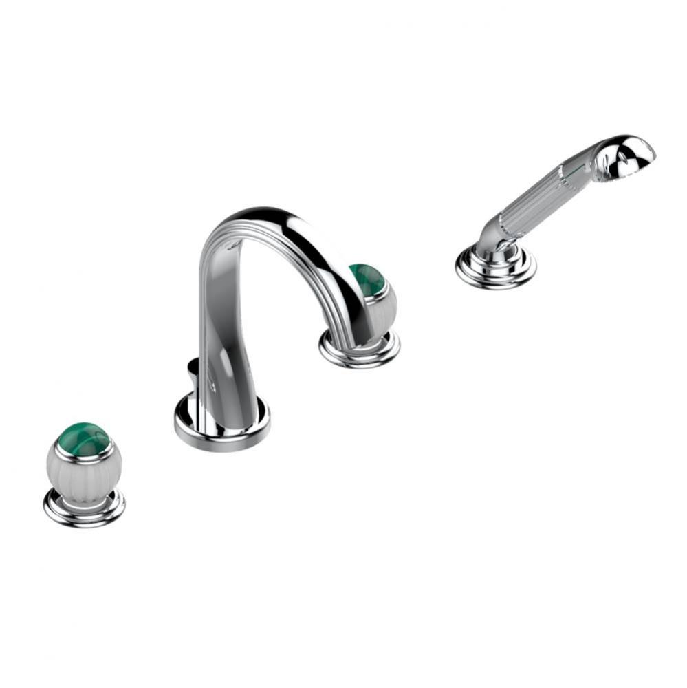 Roman tub set with divertor spout and handshower, 3/4'' valves