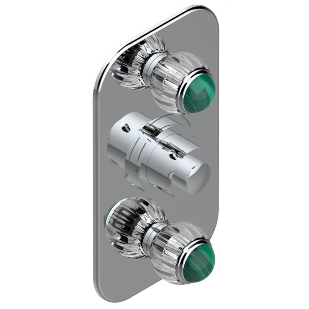 Trim for THG thermostatic valve 2 volume controls, rough part supplied with fixing box ref. 5 400A